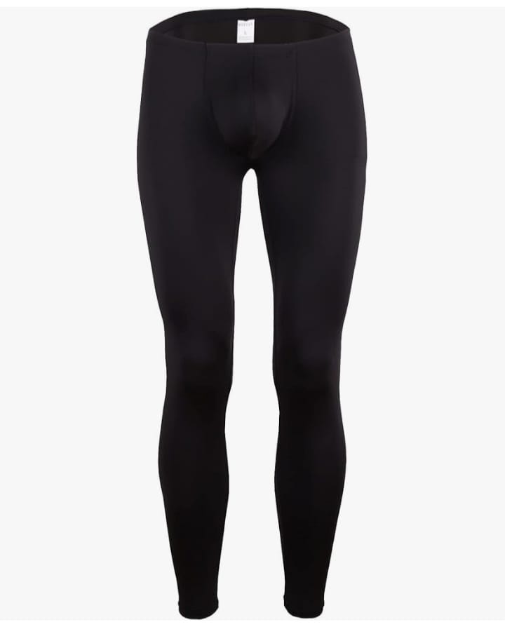 Men's Ice Silk Underwear Pants Low Rise Long John Leggings